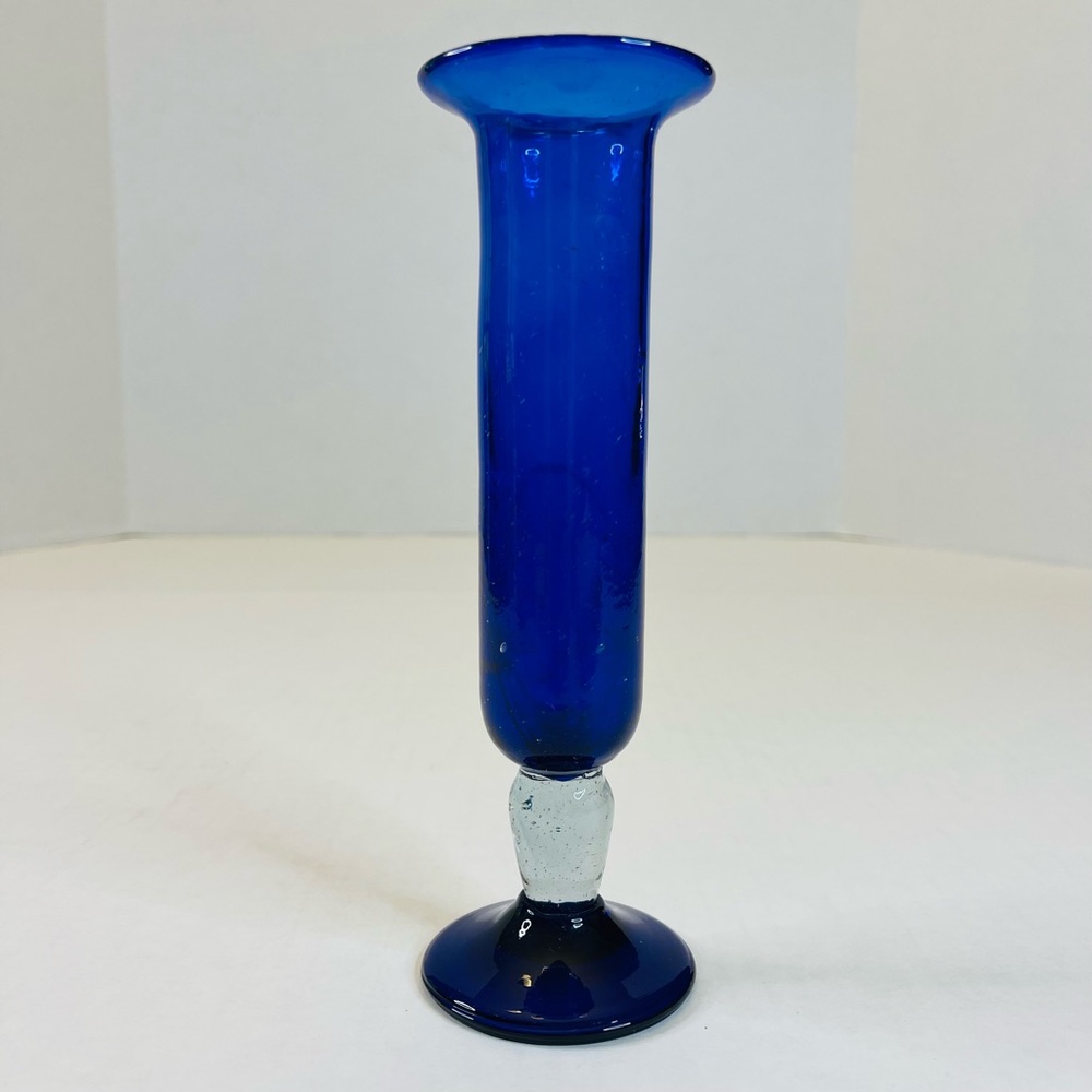 Blue Glass Bud Vase
